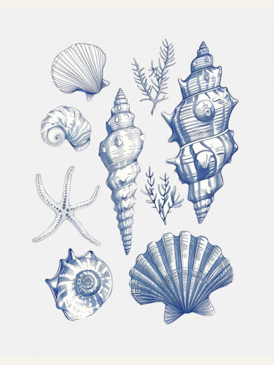 Plakat Shell Collage – plakat i druk artystyczny
