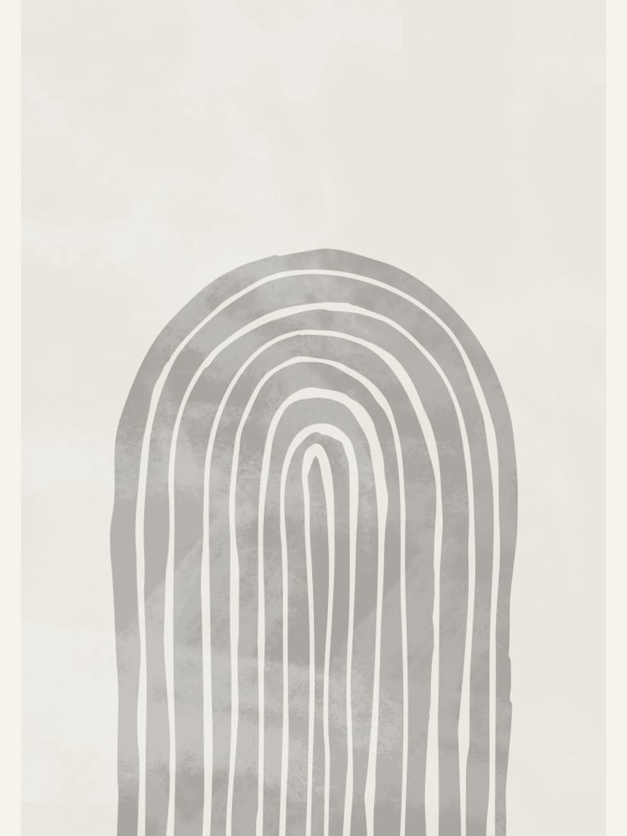 Soft Gray Rainbow Arch Poster – plakat og kunsttryk