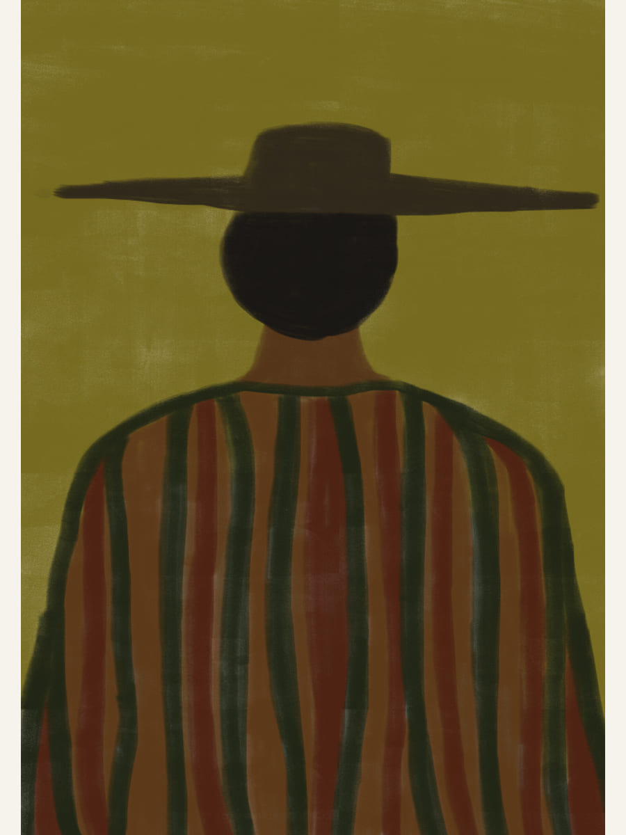 Southwester Man with Hat Poster – plakat og kunsttryk