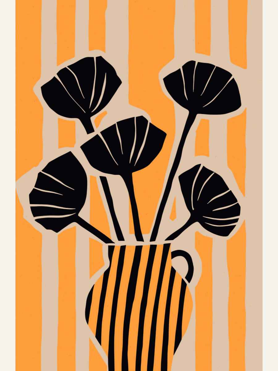 Striped Still Life Yellow Poster – Poster und Kunstdruck