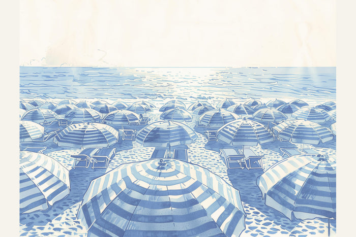 Poster Striped Umbrellas Parchment – poster e stampa artistica