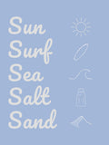 Sun Surf Sea Salt Sand Light Blue Poster – plakat og kunsttryk