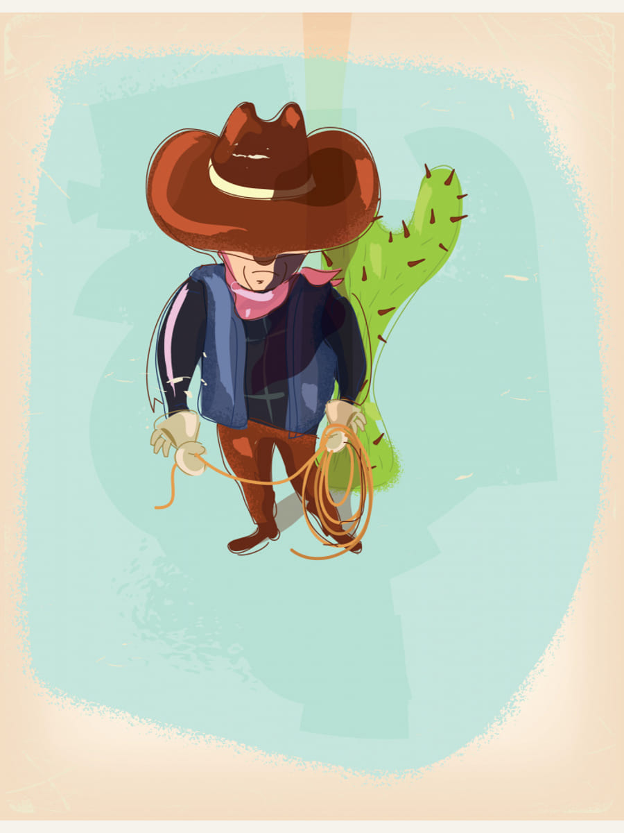 Texas Cowboy Poster – plakat og kunsttryk