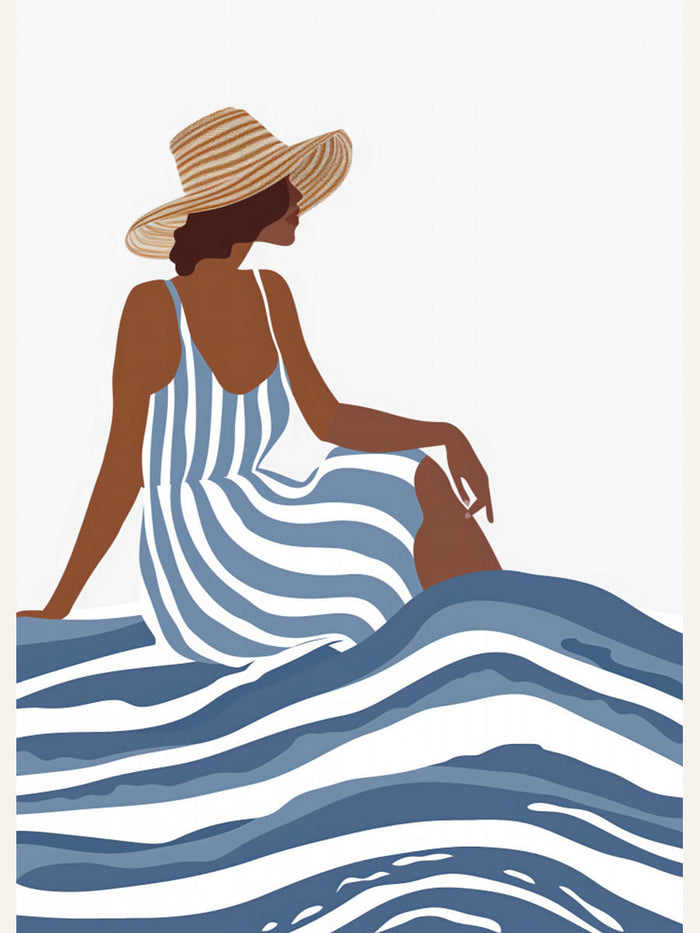 The Girl In the Striped Dress Poster – plakat og kunsttryk