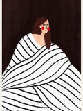 The Woman With Black and White Stripes Poster – Poster und Kunstdruck