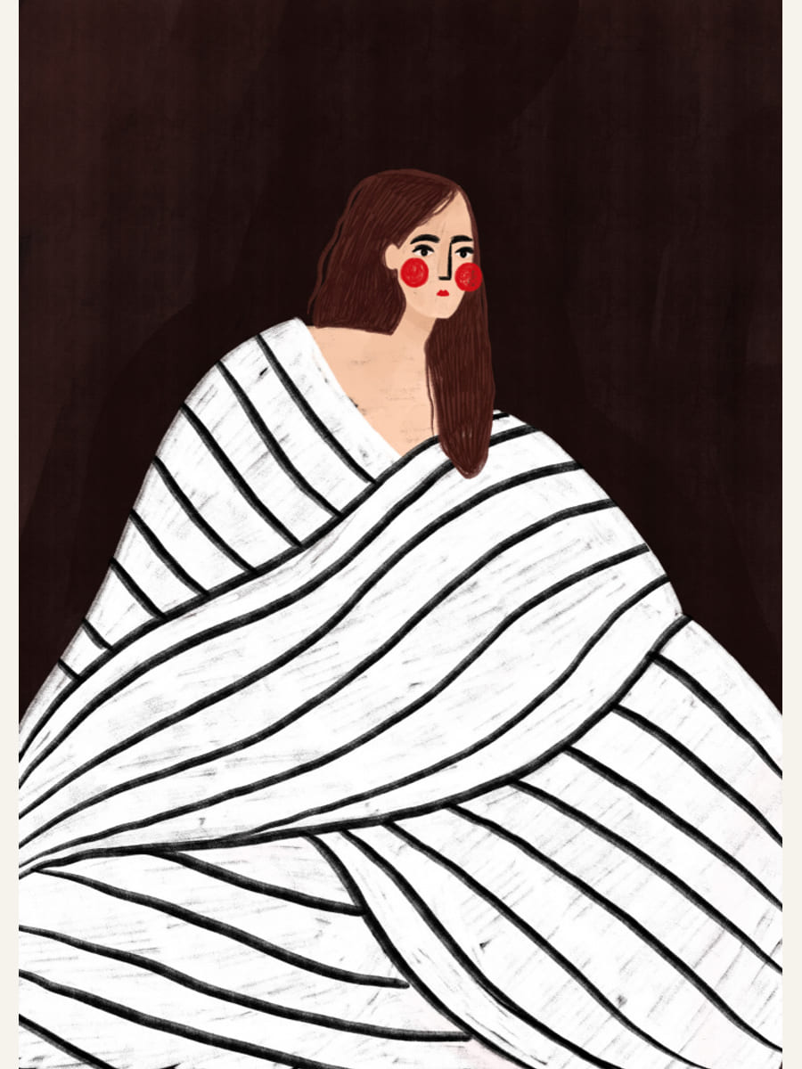 The Woman With Black and White Stripes Poster – Poster und Kunstdruck