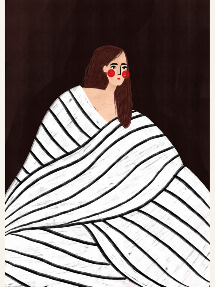 The Woman With Black and White Stripes Poster – Poster und Kunstdruck