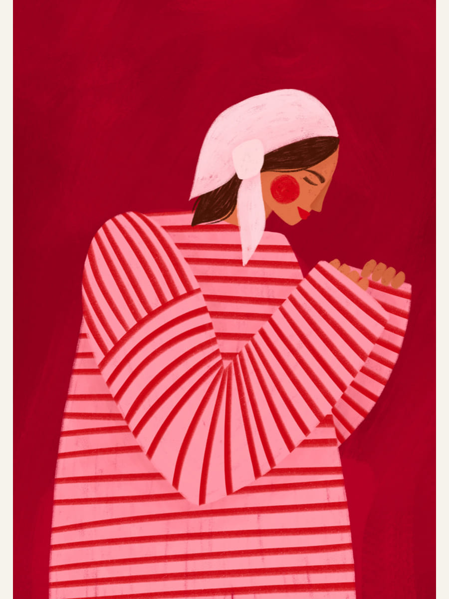 The Woman With the Red Stripes -juliste – juliste ja taidepainatus