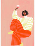 The Woman with the glass of wine Poster – poster and art print