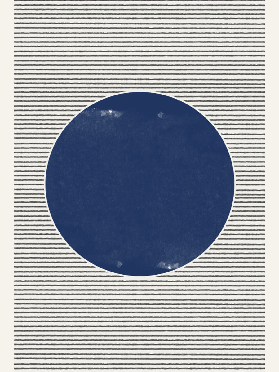 Poster Watercolor Circle and Stripes – poster e stampa artistica