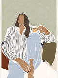 Poster Woman Enjoying a Cup of Espresso – poster e stampa artistica