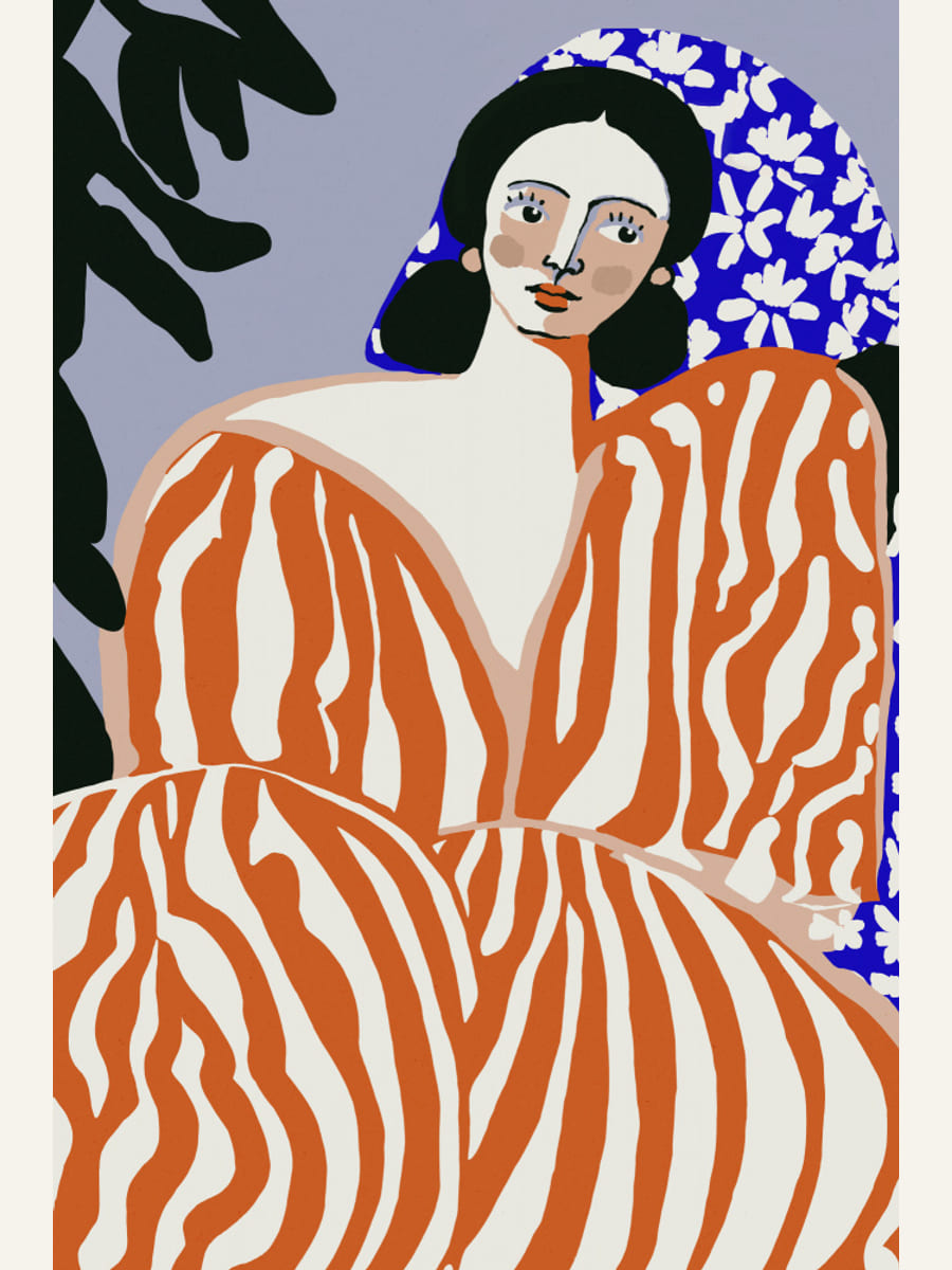 Póster Woman In Striped Suit – póster e impresión artística