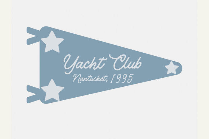 Yacht Club Blue Pennant Poster – plakat og kunsttryk